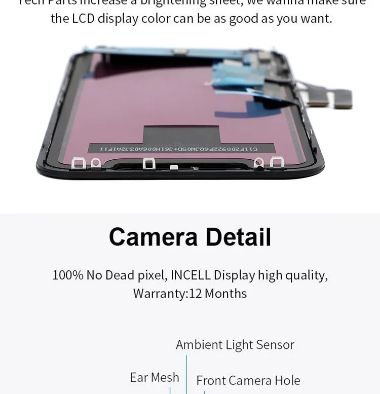 TFT LCD 3D Touch Digitizer Assembly No Dead Pixel Screen Replacement Display LCD for iPhone Xr