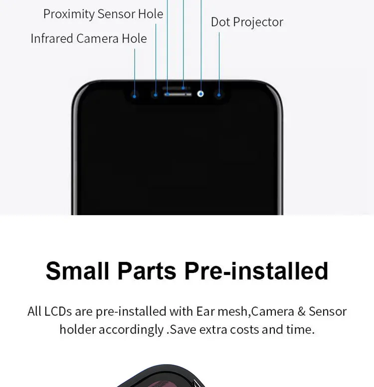 TFT LCD 3D Touch Digitizer Assembly No Dead Pixel Screen Replacement Display LCD for iPhone Xr